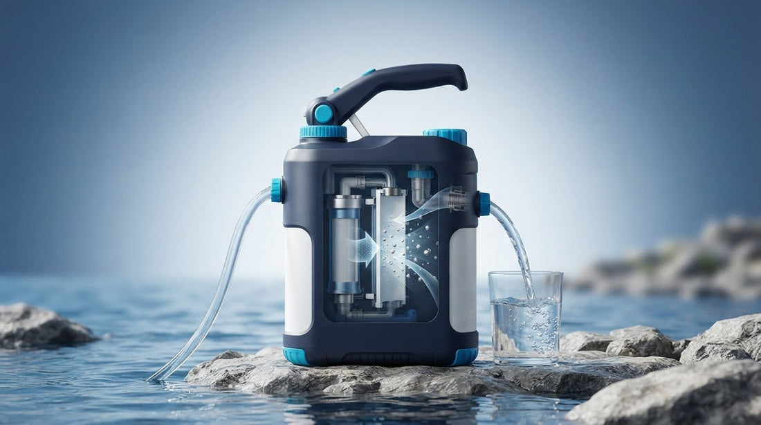 Portable reverse osmosis hand pumps for ocean water and freshwater output
